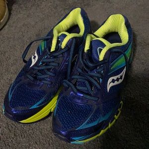 Saucony power grid women’s 7.5 blue lime like new